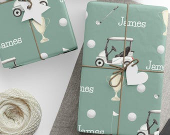 Personalized Golf Gift Wrapping Paper: Custom Print