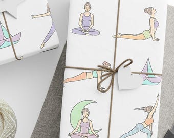 Christmas Yoga Pose Wrapping Paper: Yogi Gift Wrap