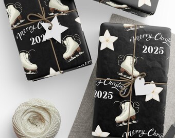 Christmas Ice Skating Wrapping Paper: Xmas Gift Wrap