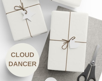 Cloud Dancer Color of the year 2026 Solid Ivory Wrapping Paper | Blank Neutral Pattern
