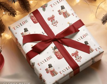 Personalized Christmas Wrapping Paper: Custom Name Gift Wrap