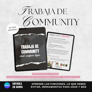 Community Manager Course, CM Guide, Home Office, Template, Passive Income, Resale Rights, Spanish, MRR PLR