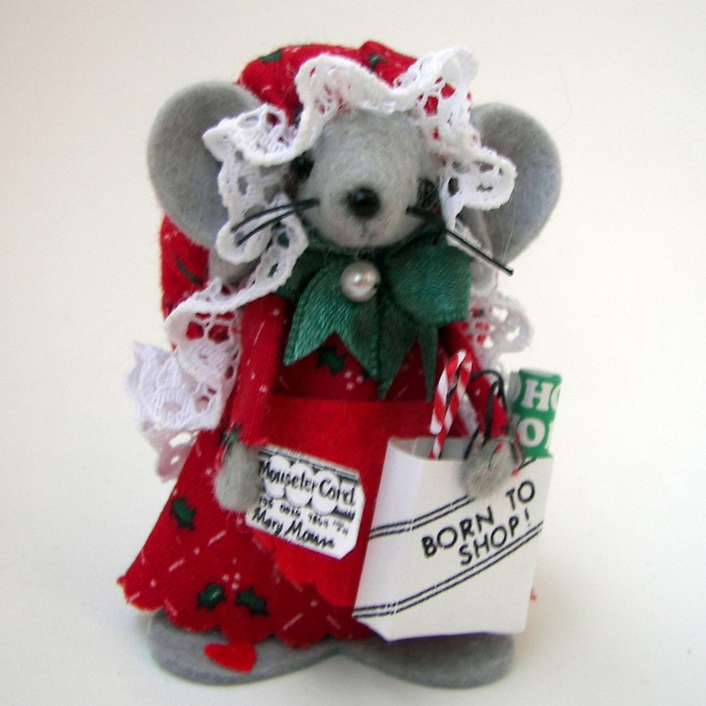 Christmas Ornament Shopping Mouse cute felt mice gift for Etsy
