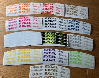 8 X TAKASAGO EXCEL Cerchioni Moto Motocross Supermoto MX Adesivi Decalcomanie