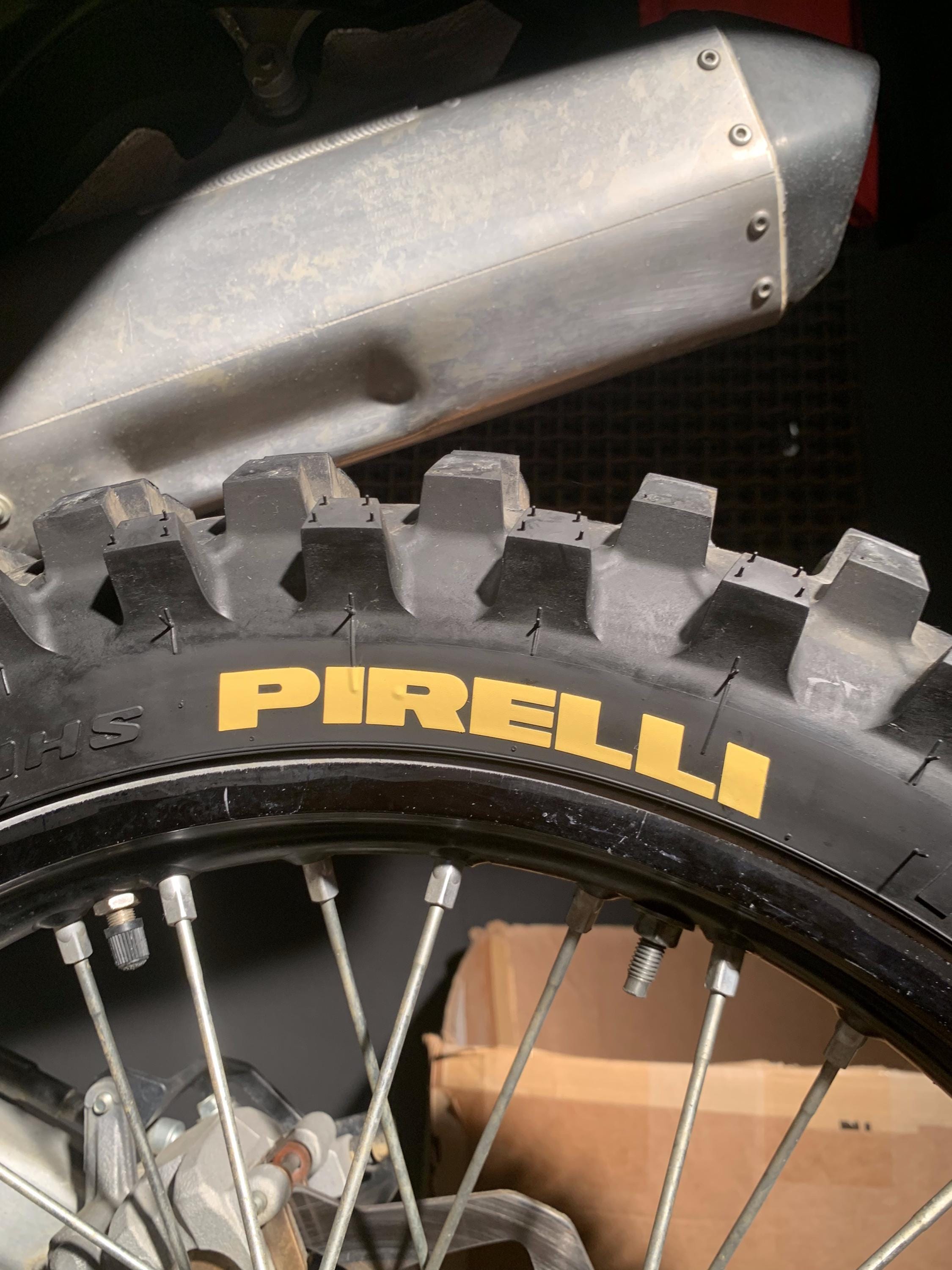 4 X PIRELLI TIRE STICKERS Decals Set Motocross Motorcycle Dirtbike