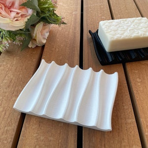 Zeephouder, zeepbakje met afvoer, zeephouder, aftappende zeepschaal, sponshouder, shampoostaaf, moderne zeepschaal, badkamerschaal