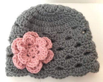 Bear Beanie/ Hat with Flower Any Colors All Sizes | Etsy