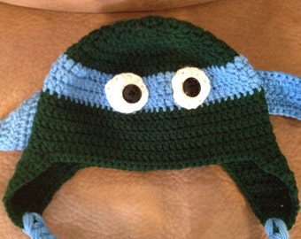 Hand Crocheted Ninja Turtle Beanie/ Hat - All Sizes Available & Any Color