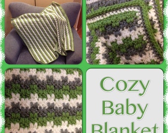 Handmade Crocheted Warm & Cozy Beautiful Baby Blanket - Any Color - Various Sizes