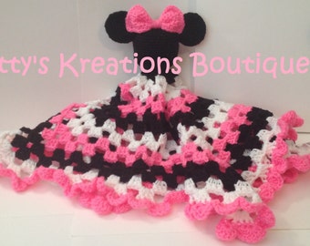 Minnie Mouse Lovey Blanket - 23" x 23"