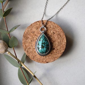 Spiderweb Hubei Turquoise Pendant Necklace