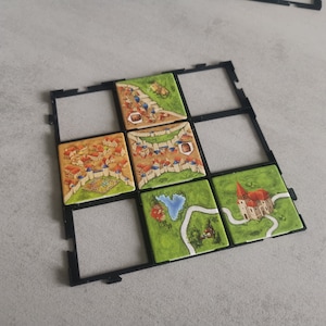 3x3 tile support grid for "Carcassonne, Karak, Cacao, Isle of Skye and others"