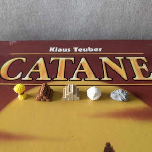 Catan 3D-Ressourcen-Token: Weizen, Holz, Erz, Ton, Wolle – anpassbar