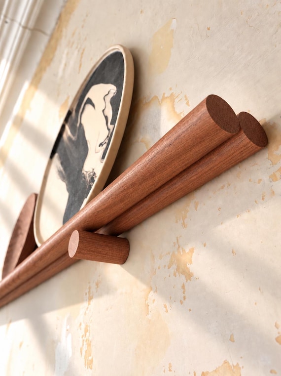 Two Spindle Sapele Mahogany Picture Shelf