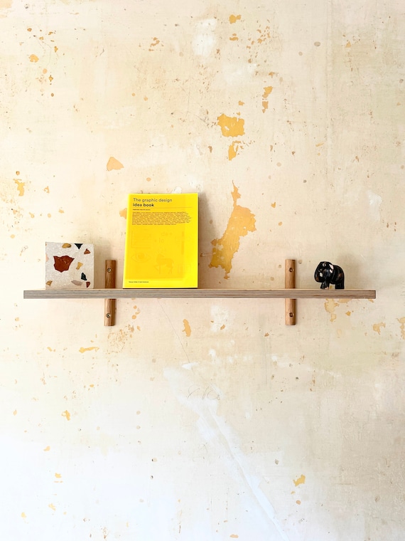 Modernist Shelf in Birch & Oak  | Light Wood Modern Bookshelf | Clean Contemporary Floating Shelf | Minimal Plywood Wooden Wall Shelf