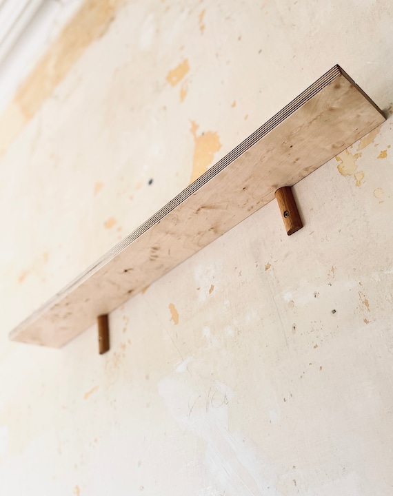 Modernist Shelf in Birch & Oak  | Light Wood Modern Bookshelf | Clean Contemporary Floating Shelf | Minimal Plywood Wooden Wall Shelf