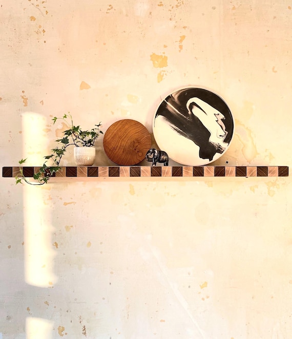 Checkerboard Ash & Walnut Maximal Wall Shelf