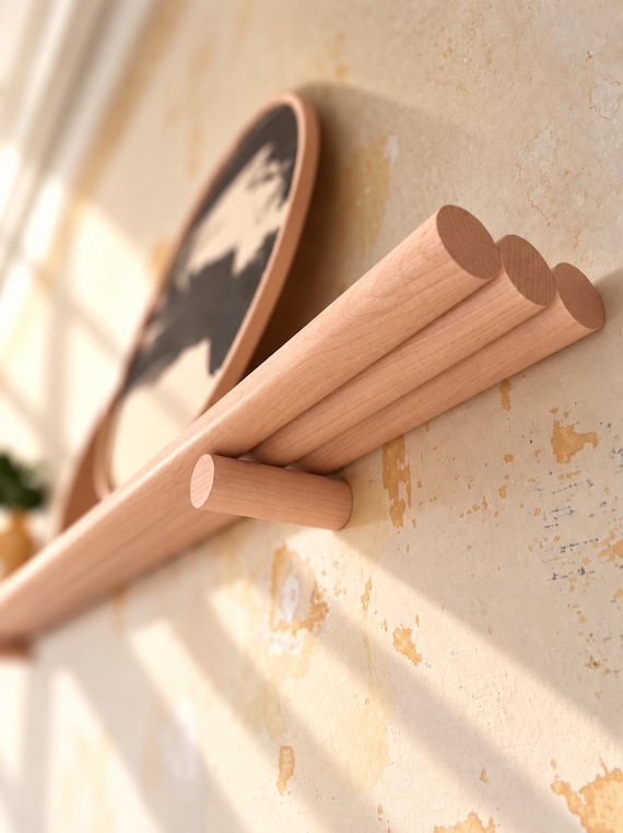 Three Spindle Beech Picture Shelf