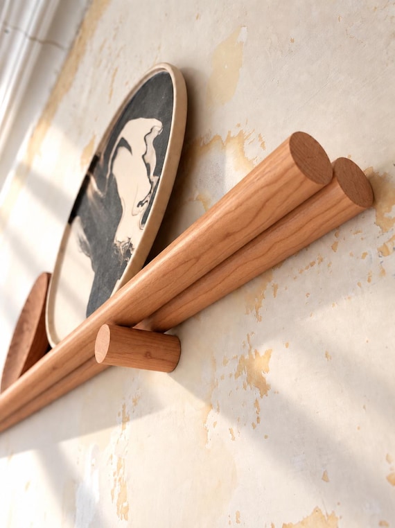 Two Spindle English Cherry Picture Shelf
