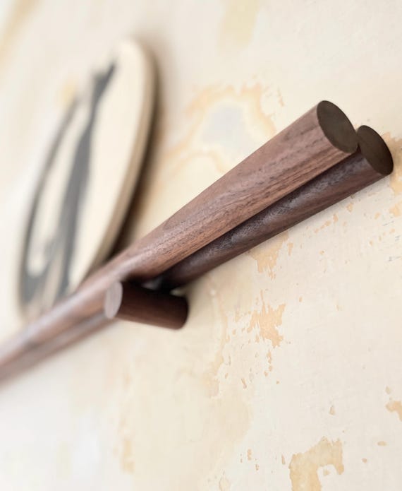 Two Spindle Solid Walnut Picture Shelf
