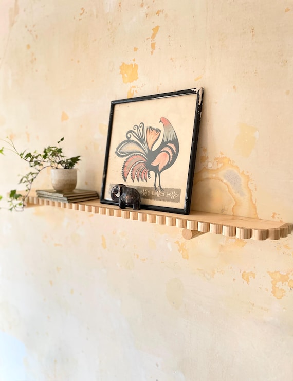 Curved Scalloping Ash Scandi Floating Shelf