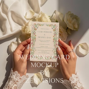 Mockup de cartão de casamento 5x7 em PSD | Mockup de convite elegante | Mockup de cartão minimalista para designers de papelaria