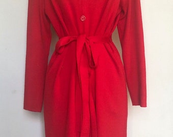 Vintage 60s knit exquisite Trench sweater jacket  S M