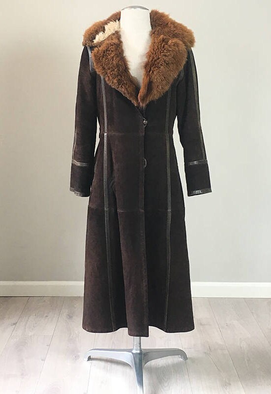 Fabulous 70's Brown Sheepskin Leather Coat Small - Etsy