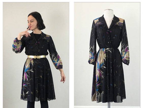 Gorgeous 80's Floral Dress SMALL