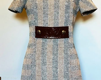 Vintage 60s Mod tweed mini dress  Small