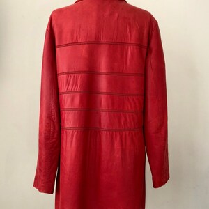 Vintage 80s Mod red leather St John jacket. S M image 5