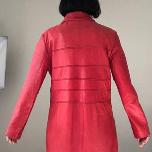 Vintage 80s Mod red leather St John jacket. S M image 8