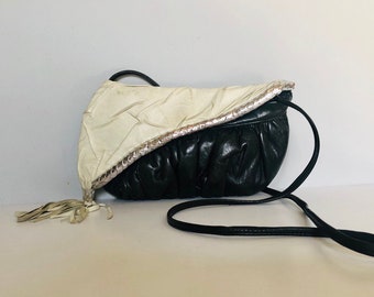 Vintage 80s punk rock leather cross body purse