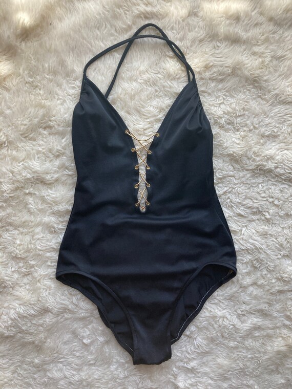 Stunning vintage 80s one piece swimsuit. S M - image 1