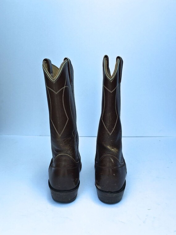 Vintage 70s leather cowboy boots  SIZE 6 US - image 4