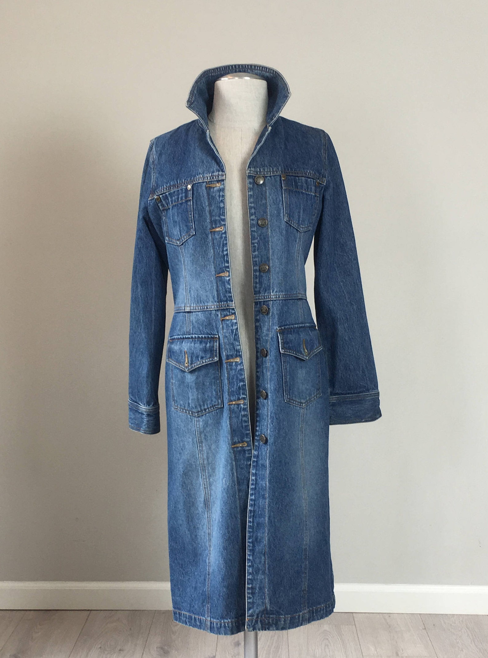 Outstanding vintage 70s denim dress jacket XS S | Etsy
