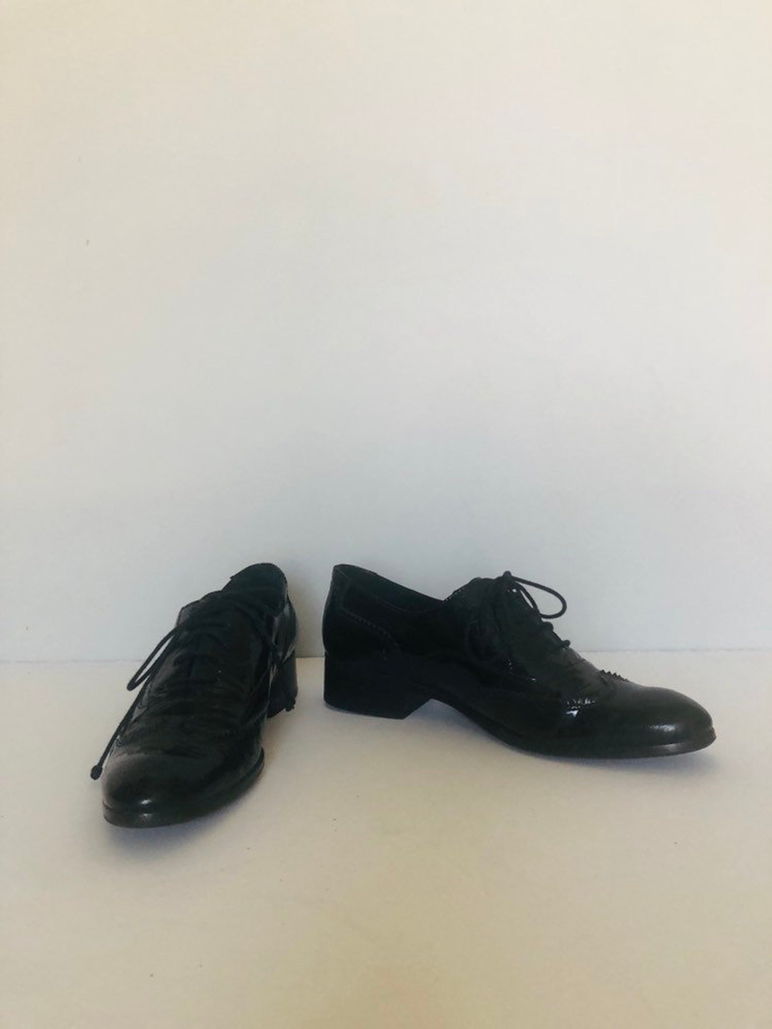 Vintage 80s Patent Leather Oxford Heels Size 7-7.5 US - Etsy