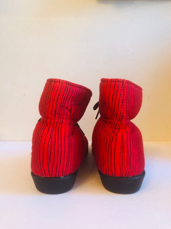 Vintage 80s high top red booties  size 7 US - image 4