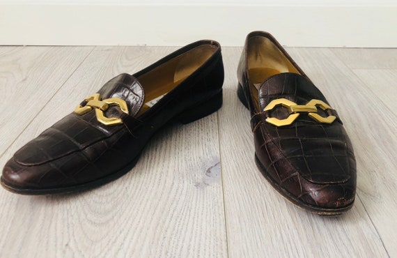 Gorgeous vintage 80s brown leather Joan and David