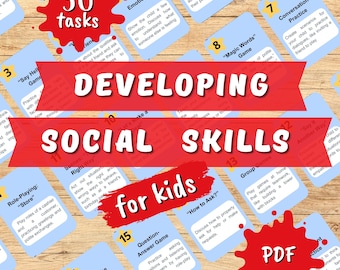 Therapy games developing social skills children. 30 Printable for kids therapy and mental health