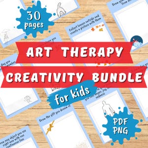 Art-thérapie pour la santé mentale des enfants : 30 feuilles de travail d'art-thérapie pour les enfants, les parents, les enseignants et les thérapeutes. Téléchargement numérique PDF et PNG