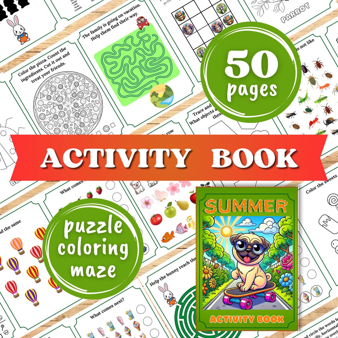 Cognitive Color Pages Printable Kids Activity Book With Brain Activity Pack. Fun Printable ...