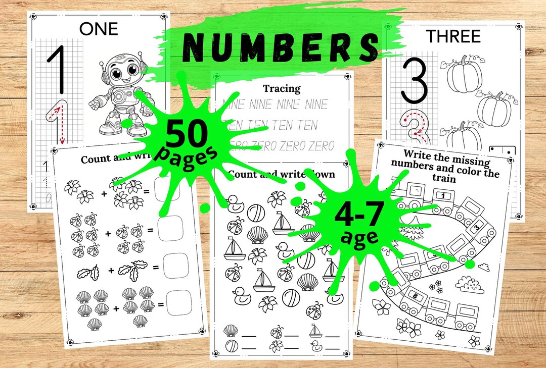 Kids Learning Elementary Math With Numbers Printable. Counting ...