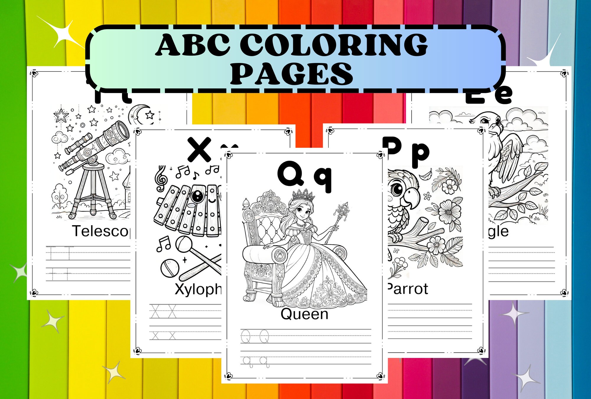Kids Printable Coloring Book. Preschool Worksheets Learning Alphabet ...