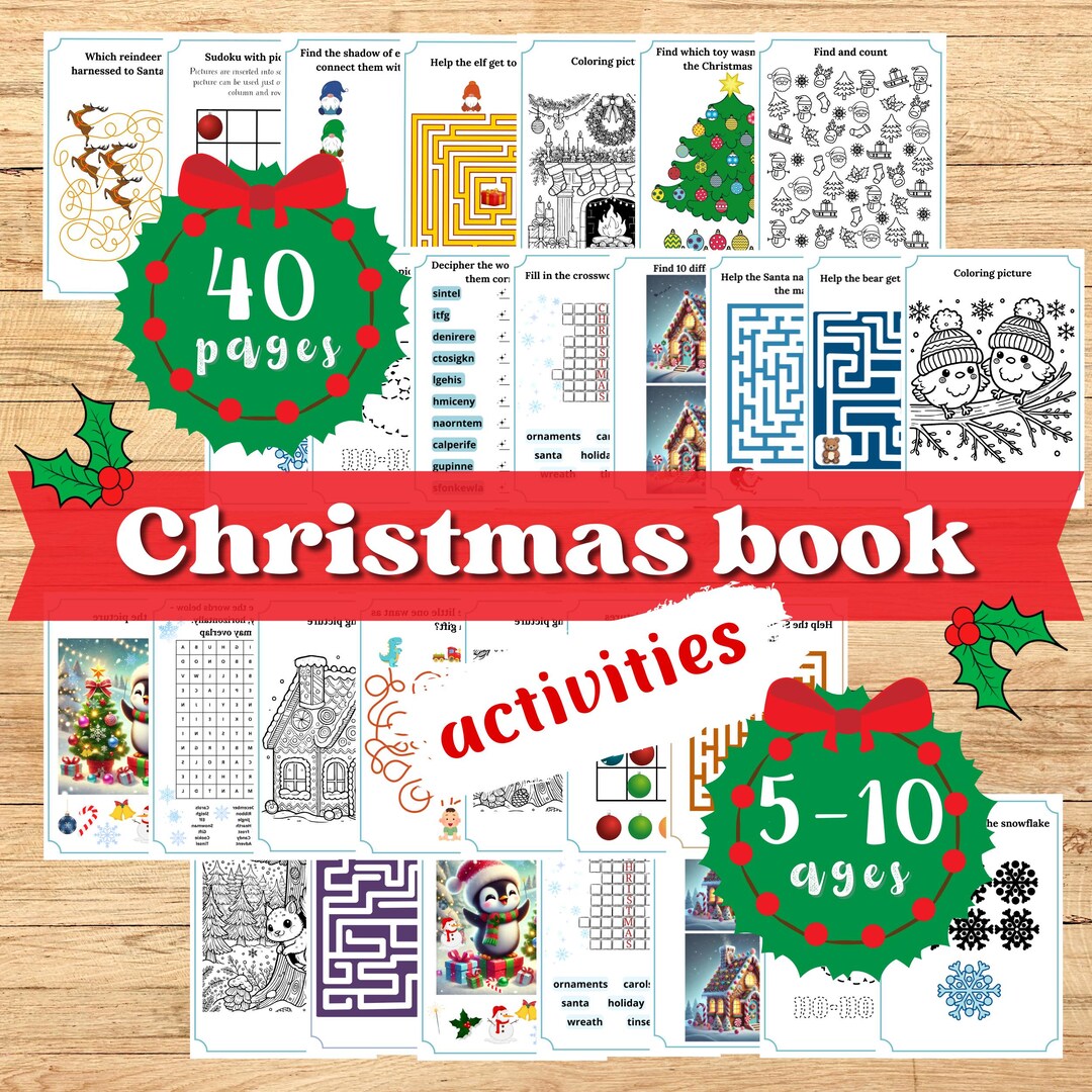 Christmas Printable Activity Book for Kids 40 Holiday Games Puzzles Santa Letter Christmas Christmas Printable Activity Book for Kids 40 Holiday Games Puzzles Santa Letter Christmas