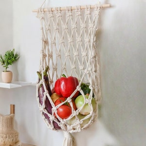 Fruit Basket Macrame Hammock Diy Fruit Bowl With Banana Hanger The