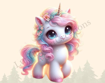 Baby Unicorn Layered SVG Cut File for Cricut Silhouette Cute Unicorn on ...