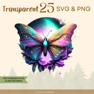 25 mystische Schmetterling Bündel SVG&PNG-Dateien, Schmetterling SVG geschichtet, Schmetterling Clipart, Schmetterlinge svg, mystische svg, himmlische svg, Fantasie svg
