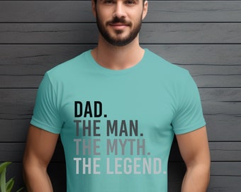 Legendary "Dad. The Man. The Myth. The Legend." Men's Cotton Jersey Short Sleeve T-Shirt Father's Day Gift
