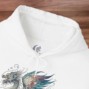 Beautiful Blue Watercolor Dragon Hoodie, Enchanted Dragon Shirt, Magical Fantasy Pullover, Mythical Creature Jumper, Great Christmas Gift image 9